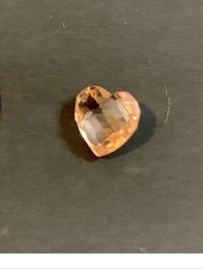 October Birthstone Heart Shaped Floating Locket Charm - Rose